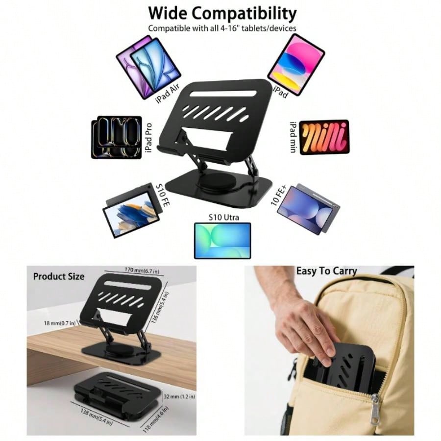 Phone Accessories For Men - Black Phone Holders Tablet Stand, 360