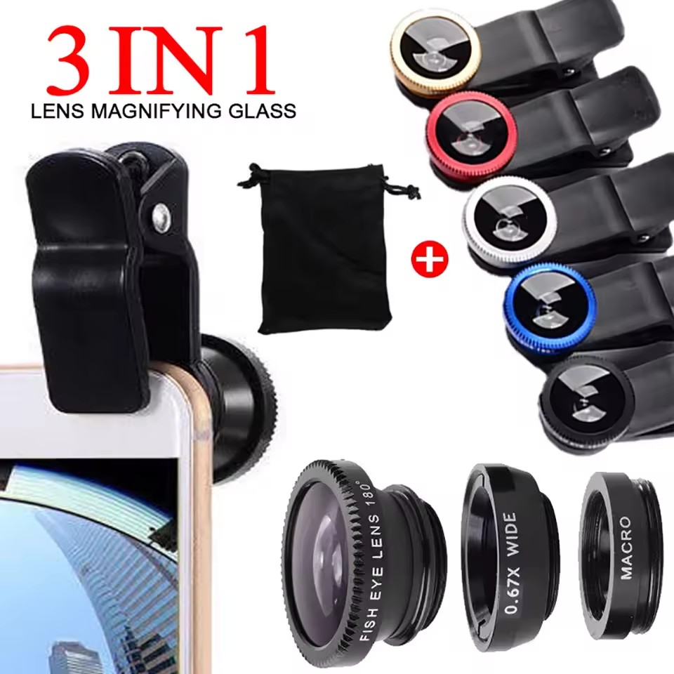 Lens Camera Clip - Universal 3 in 1 Fish Eye