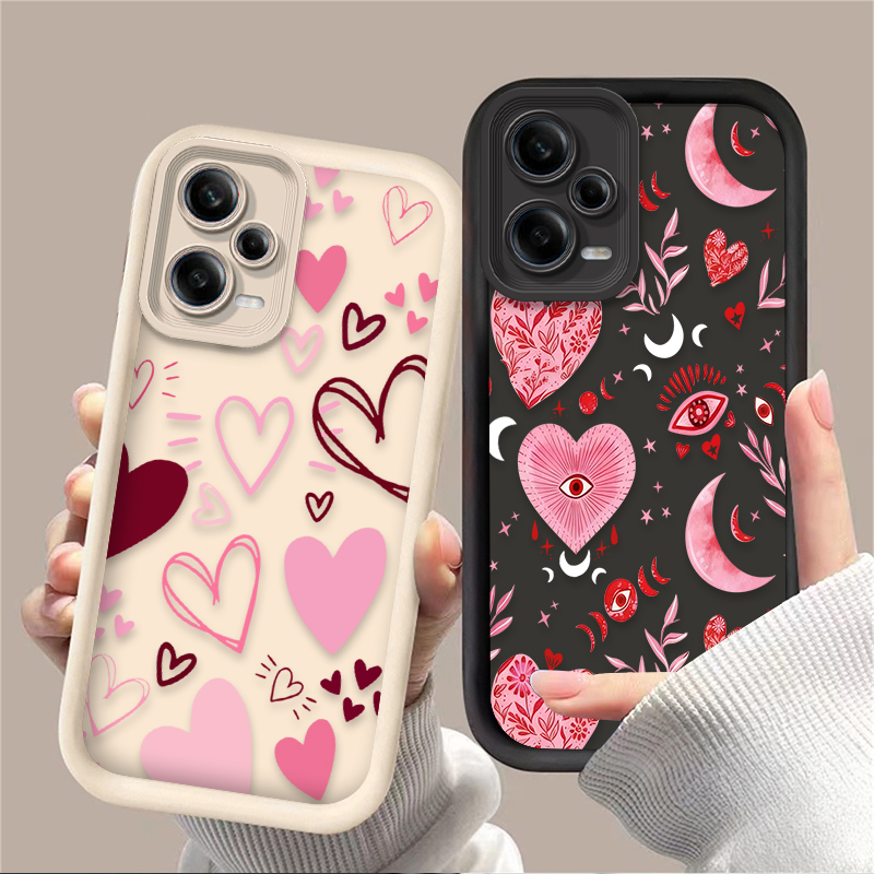 X Phone Accessories - Pink Heart-shaped Phone Case for Xiaomi