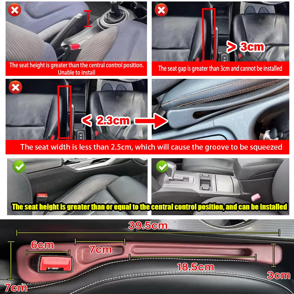 2pcs Car Seat Gap Filler, Dual - Phone Accessories For Car recension och pris