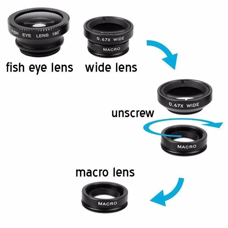 Universal 3 in 1 Fish Eye Lens - Lens Camera Clip recension och pris