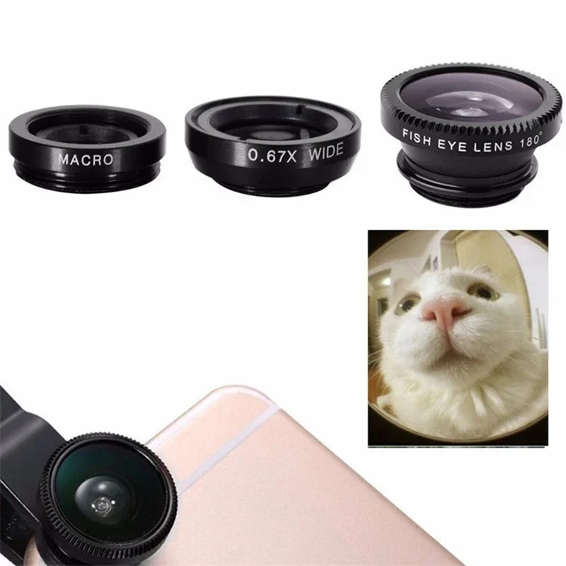 Universal 3 in 1 Fish Eye Lens - Lens Camera Clip recension och pris