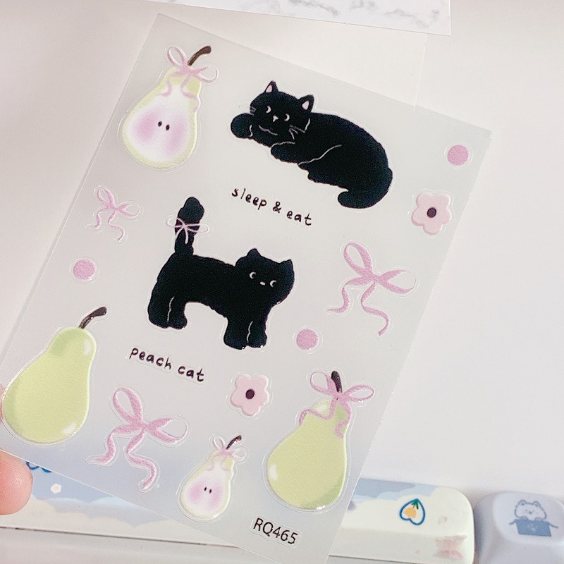 Cute Green Apple Cat Jelly Sti - Phone Accessories Aesthetic recension och pris