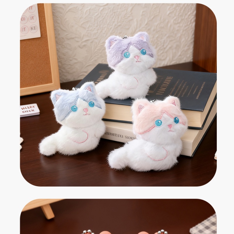  Cute Calico Cat Plush Keychai - Phone Accessories For Car recension och pris